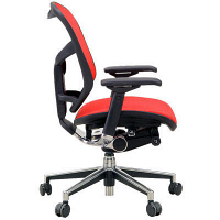 【軒先渡し】 エルゴヒューマン エンジョイ ロータイプ オフィスチェア 3Dファブリックメッシュ 肘付 レッド EJ-LAM 1脚（直送品）