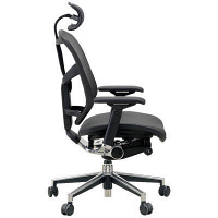 【軒先渡し】 エルゴヒューマン エンジョイ ハイタイプ オフィスチェア エラストメリックメッシュ 肘付 ブラック EJ-HAM 1脚（直送品）