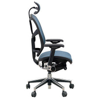 【軒先渡し】 エルゴヒューマン エンジョイ ハイタイプ オフィスチェア エラストメリックメッシュ 肘付 ダークブルー EJ-HAM 1脚（直送品）