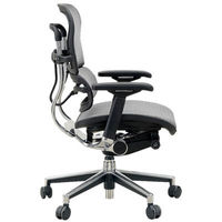 【組立設置込】エルゴヒューマン ベーシック ロータイプ オフィスチェア エラストメリックメッシュ 肘付  グレー/KM10 EH-LAM 1脚（取寄品）