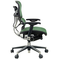 【組立設置込】エルゴヒューマン ベーシック ロータイプ オフィスチェア エラストメリックメッシュ 肘付  ダークグリーン/KM14 EH-LAM 1脚（取寄品）