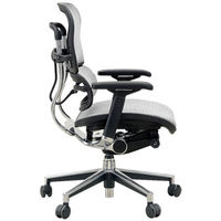 【組立設置込】エルゴヒューマン ベーシック ロータイプ オフィスチェア エラストメリックメッシュ 肘付  ホワイト/KM16 EH-LAM 1脚（取寄品）