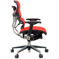 【組立設置込】エルゴヒューマン ベーシック ロータイプ オフィスチェア 3Dファブリックメッシュ 肘付  レッド/KMD32 EH-LAM 1脚（取寄品）