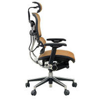【組立設置込】エルゴヒューマン ベーシック ハイタイプ オフィスチェア メッシュ張り 肘付 ダークオレンジ EH-HAM OR(KM-13) 1脚（取寄品）