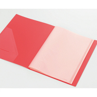 キングジム　クリアーファイルカラーベース（タテ入れ）　A4タテ　40ポケット　赤　132CW