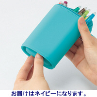 リヒトラブ(LIHIT LAB.) ACTACT スタンドペンケース〈オーバルタイプ〉ネイビー A7694-11