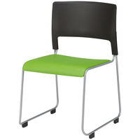 中央可鍛工業 ループ脚スタッキングチェア MO-17-GR グリーン 1箱（5脚入）　（取寄品）