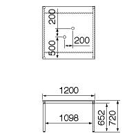 Garage（ガラージ） マルチパーパステーブル フリーアドレスデスク  ホワイト  幅 1200×奥行き1200×高さ720mm  1台（3梱包）（直送品）