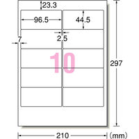エーワン（A-one）ラベルシール パソコン＆ワープロ 東芝10面 宛名 プリンタ兼用 封筒  A4 10面  100シート 徳用 28174