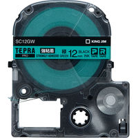 テプラ TEPRA PRO【純正】テープ 強粘着 幅12mm 緑ラベル(黒文字) SC12GW 1個 キングジム