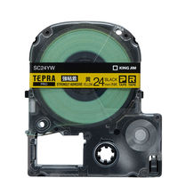 テプラ TEPRA PRO【純正】テープ 強粘着 幅24mm 黄ラベル(黒文字) SC24YW 1個 キングジム