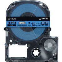 テプラ TEPRA PRO【純正】テープ 強粘着 幅12mm 青ラベル(黒文字) SC12BW 1個 キングジム
