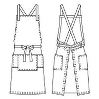 【ワークエプロン】 KAZEN 胸当てエプロン AP494-33M ブラウン 1枚