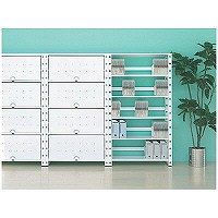 トヨダプロダクツ M-ＰＥＸホワイト カルテラック Ａ4ヨコ対応 幅900×奥行350×高さ1600mm スチール カルテ収納棚 5段 日本製 仕切り15本