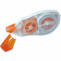 プラス　修正テープ　ホワイパープッシュプル　幅6mm×12m　イエロー　黄色　3個　49966