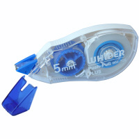 プラス　修正テープ　ホワイパープッシュプル　幅5mm×12m　ブルー　青　3個　49965