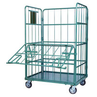 ダブルゲート付カゴ台車（底板スチール）　SH-29U-1180　金沢車輌【車上渡し】　（直送品）