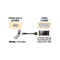 サンワサプライ イーサネット対応ハイスピードHDMIマイクロケーブル KM-HD23-10（直送品）