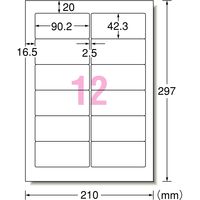 エーワン（A-one）ラベルシール パソコン＆ワープロ NEC文豪2列用 プリンタ兼用 封筒  A4 12面  1，000シート 徳用 31152
