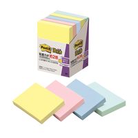 スリーエム(3M) ポストイット ふせん 付箋 強粘着・再生紙 ノート 75mm×50mm パステルカラー4色 5冊 656-5SSAP