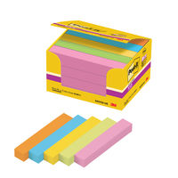 スリーエム(3M) ポストイット ふせん 付箋 強粘着 75mm×14mm ネオンカラー5色 1箱（20冊入） 5601SS-NE