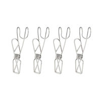 無印良品 ステンレスひっかけるワイヤークリップ 4個入 約幅2×奥行5.5×高さ9.5cm 1セット（20個:4個入×5） 良品計画