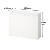 【組立設置込】アール・エフ・ヤマカワ 木製カウンター ハイカウンター ホワイト 幅1200×奥行450×高さ1000mm RFHC-1200W 1台（取寄品）