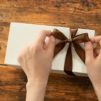 シングルサテンリボン ブラウン 幅19mm×20m巻   1巻 ヘッズ