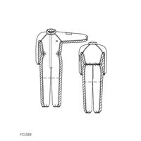 東洋リントフリー クリーンルーム用ツナギ服 ホワイト×ピンク LL FC132B-14 1着 1-6359-02（直送品）