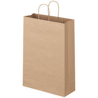 丸紐 クラフト紙手提袋ベーシック 380×520×145 茶 1箱（200枚：50枚入×4袋）  オリジナル