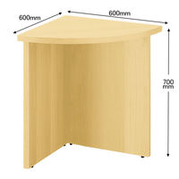 アール・エフ・ヤマカワ 木製カウンター ローカウンターコーナー ナチュラル 幅600×奥行600×高さ700ｍｍ RFLC-CNJ 1台（取寄品）