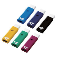 USBメモリ 4GB USB2.0 ノック式 6色 セキュリティ機能対応 MF-APSU2A04GX6 エレコム パック オリジナル