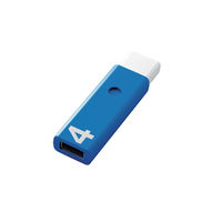 USBメモリ 4GB USB2.0 ノック式 ブルー セキュリティ機能対応 MF-APSU2A04GBU エレコム 1本 オリジナル