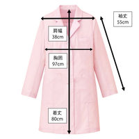 タップ レディス診察衣S型(ハーフ丈) AKL210-13-S 1枚　白衣　ドクターコート