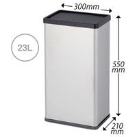テラモト ステンレスゴミ箱 23L シルバー 1台
