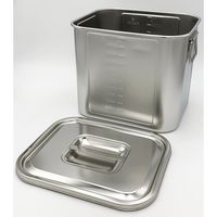 本間冬治工業 角型目盛付ポット (取手付き) 23.5L 33 1個 4-1006-12（直送品）