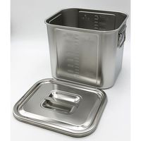 本間冬治工業 角型目盛付ポット (取手付き) 17.8L 30 1個 4-1006-11（直送品）