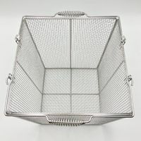 アズワン ステンレス角型洗浄カゴ(テーパ付き) 300角(240角)×300mm ダイ 1個 7-5332-02（直送品）