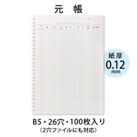 日本ノート 帳簿リーフ B5 元帳 リフ301 １冊（100枚入）