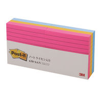 スリーエム(3M) ポストイット ふせん 付箋 罫線入りノート 75mm×75mm ネオンカラー 1パック（6冊入） 630-6AN