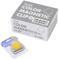 プラス カラーマグネットクリップ(小)イエロー 80568 1個