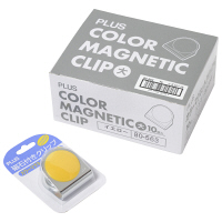 プラス カラーマグネットクリップ(大)イエロー 80563 1個