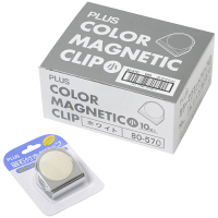プラス カラーマグネットクリップ(小)ホワイト 80570 1個