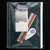 アスクル　モノイレリフィル　A4タテ　30穴　ソフトタイプ　リング式ファイル用ポケット　チャック付  オリジナル