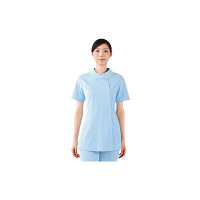 住商モンブラン ナースジャケット（半袖） 医療白衣 レディス サックスブルー（水色） L 73-1786（直送品）