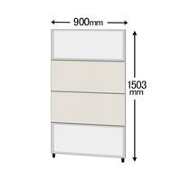 CFパネル　高さ1503mm　幅900mm　上下樹脂コンビパネル　レザータイプ　アイボリー　サンテック　（取寄品）