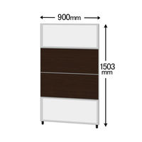 CFパネル　高さ1503mm　幅900mm　上下樹脂コンビパネル　木目調タイプ　ウォルナット　サンテック　（取寄品）