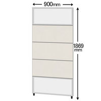 CFパネル　高さ1869mm　幅900mm　上下樹脂コンビパネル　レザータイプ　アイボリー　サンテック　（取寄品）