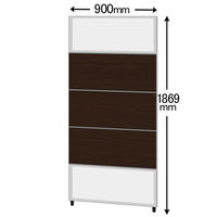 CFパネル　高さ1869mm　幅900mm　上下樹脂コンビパネル　木目調タイプ　ウォルナット　サンテック　（取寄品）