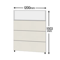 CFパネル　高さ1503mm　幅1200mm　ブロックコンビパネル　レザータイプ　アイボリー　サンテック　（取寄品）